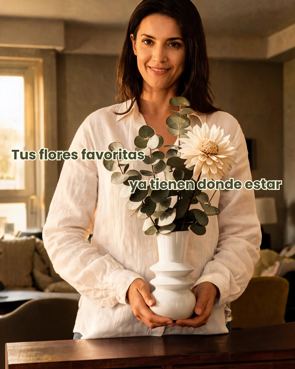 Florero Gaia blanco